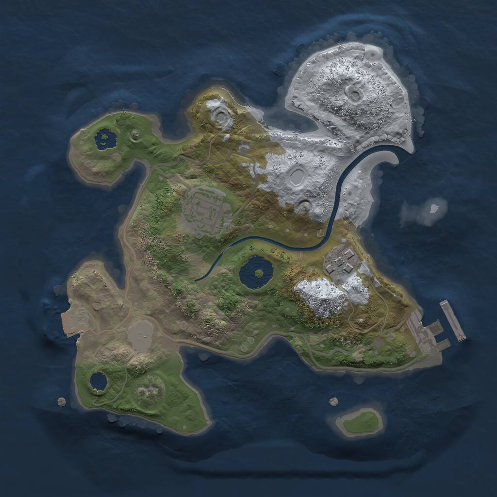 Rust Map: Procedural Map, Size: 2300, Seed: 1885245089, 4 Monuments