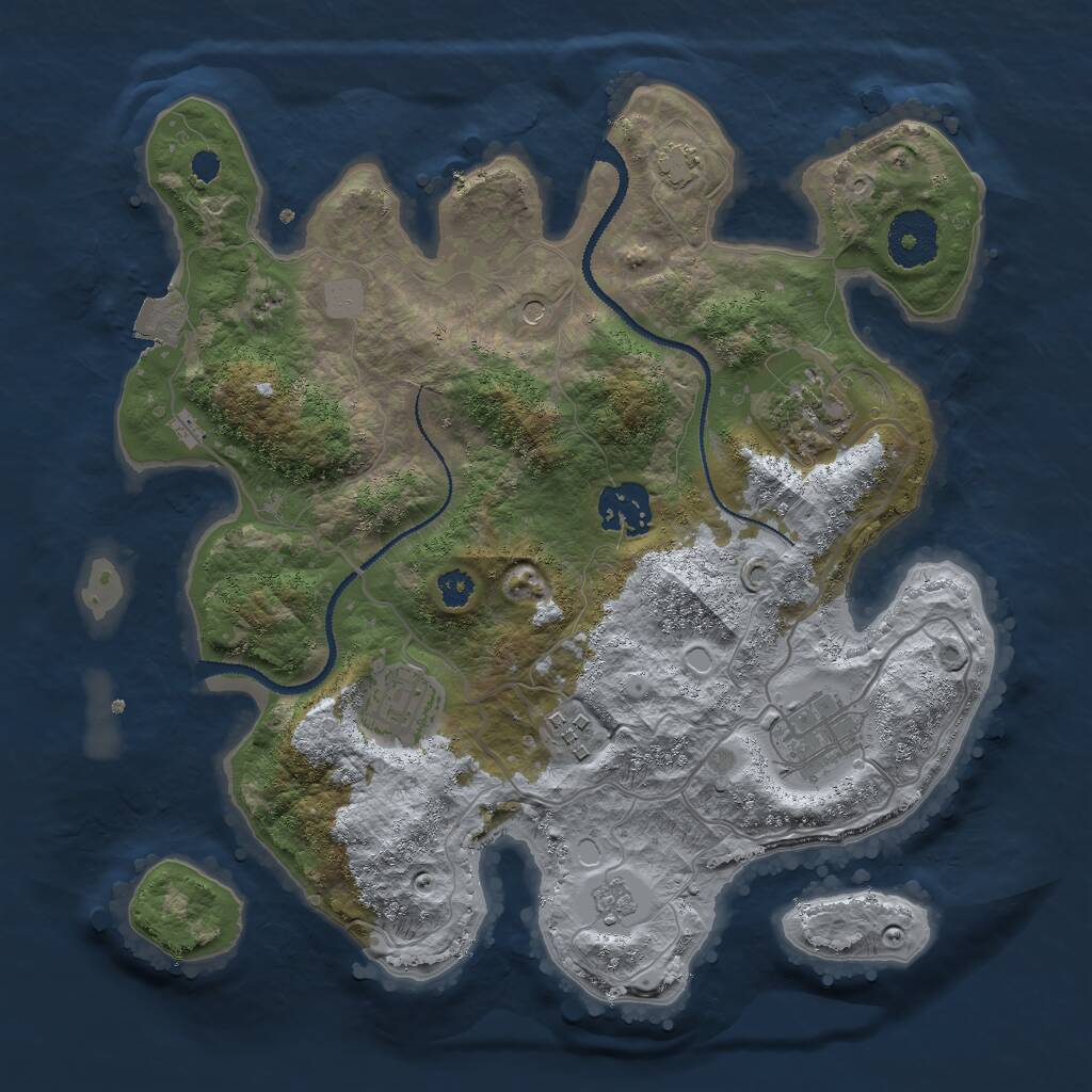 Rust Map: Procedural Map, Size: 3000, Seed: 5630, 9 Monuments