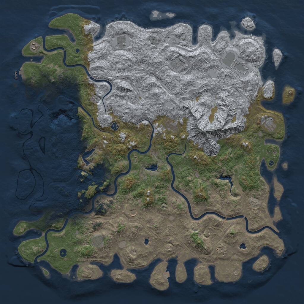 Rust Map: Procedural Map, Size: 6000, Seed: 89921, 17 Monuments