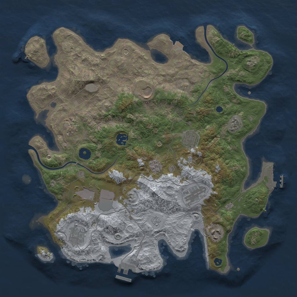 Rust Map: Procedural Map, Size: 3750, Seed: 807534019, 15 Monuments