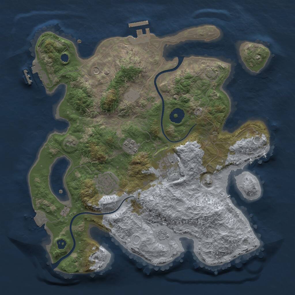 Rust Map: Procedural Map, Size: 3000, Seed: 1717267861, 9 Monuments