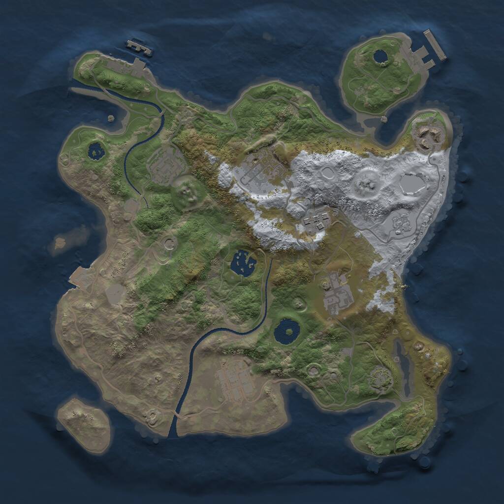 Rust Map: Procedural Map, Size: 3000, Seed: 12312312, 13 Monuments
