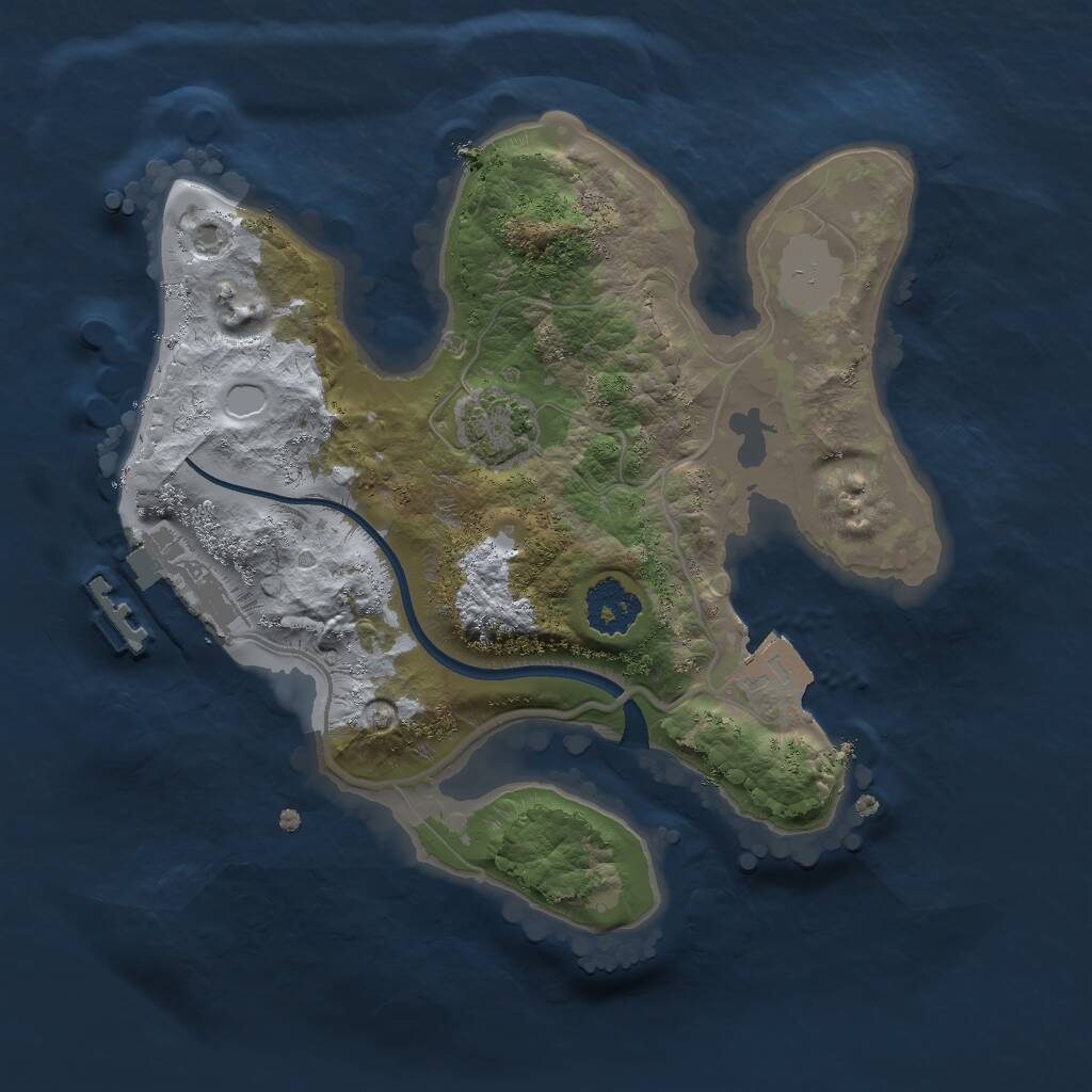 Rust Map: Procedural Map, Size: 2000, Seed: 21042969, 3 Monuments