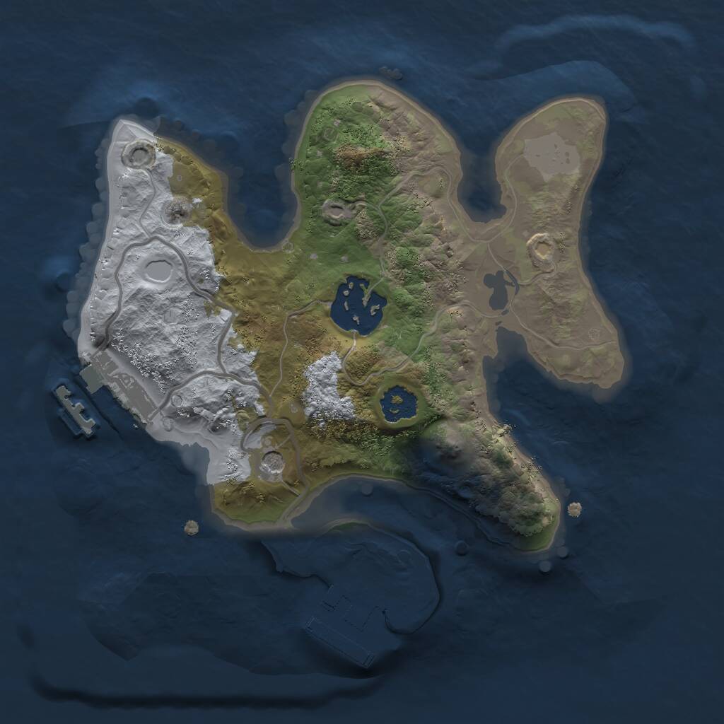 Rust Map: Procedural Map, Size: 2000, Seed: 21042969, 5 Monuments