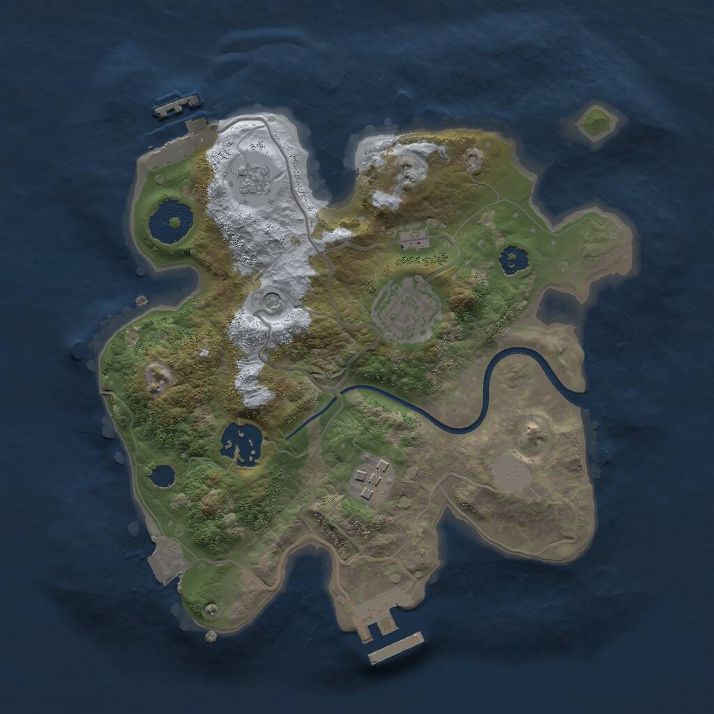 Rust Map: Procedural Map, Size: 2500, Seed: 123145256, 8 Monuments