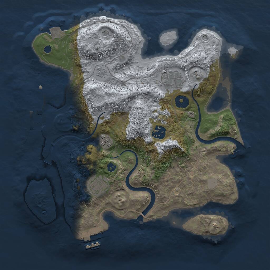 Rust Map: Procedural Map, Size: 3000, Seed: 1772978729, 9 Monuments