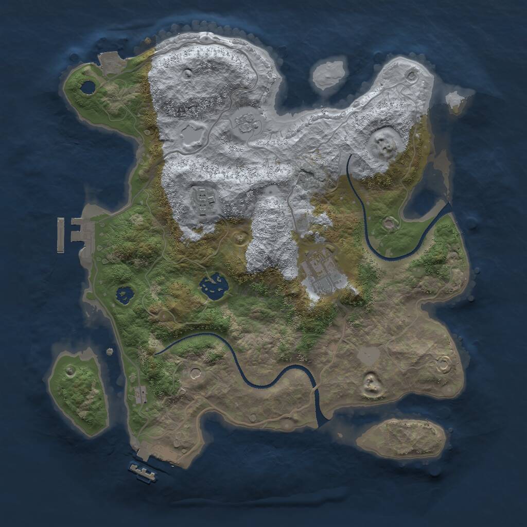 Rust Map: Procedural Map, Size: 3000, Seed: 1772978729, 8 Monuments