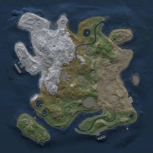Thumbnail Rust Map: Procedural Map, Size: 3000, Seed: 1892441772, 9 Monuments