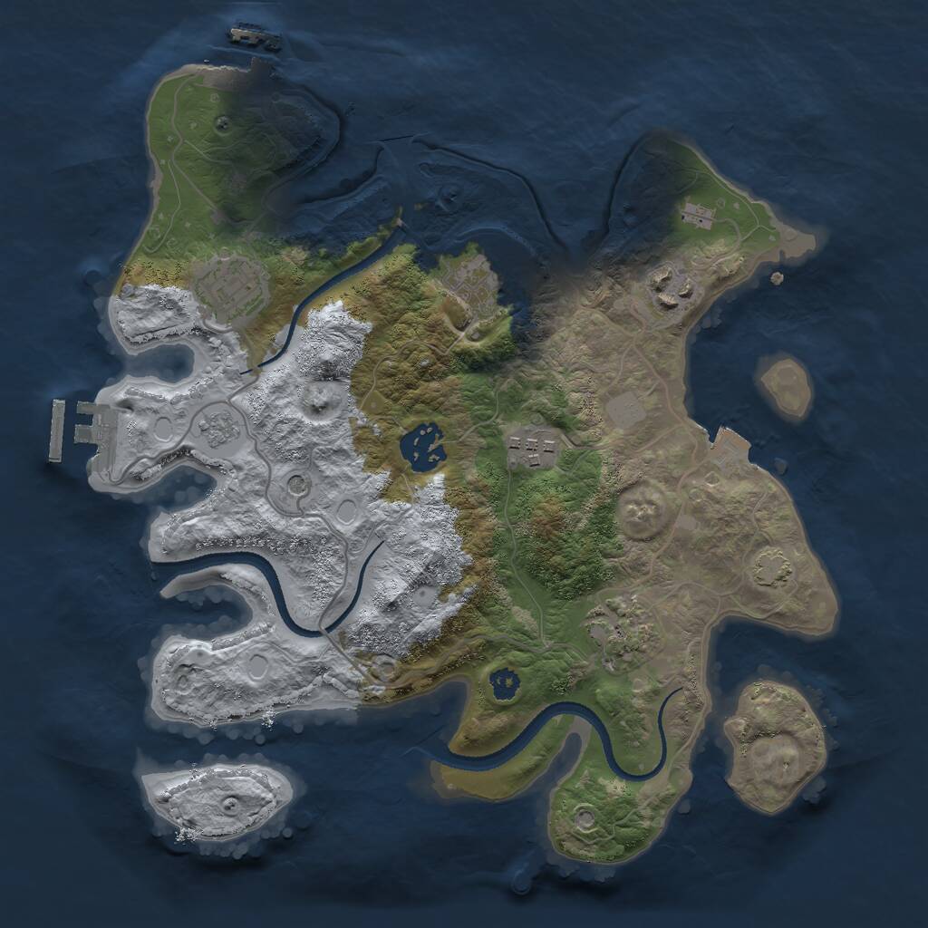 Rust Map: Procedural Map, Size: 3000, Seed: 769862294, 12 Monuments