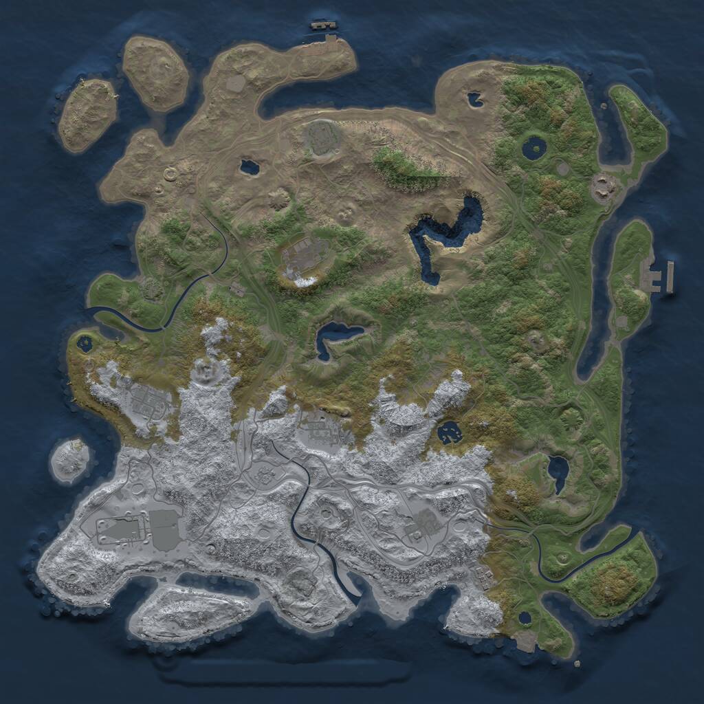 Rust Map: Procedural Map, Size: 4500, Seed: 1648973003, 15 Monuments