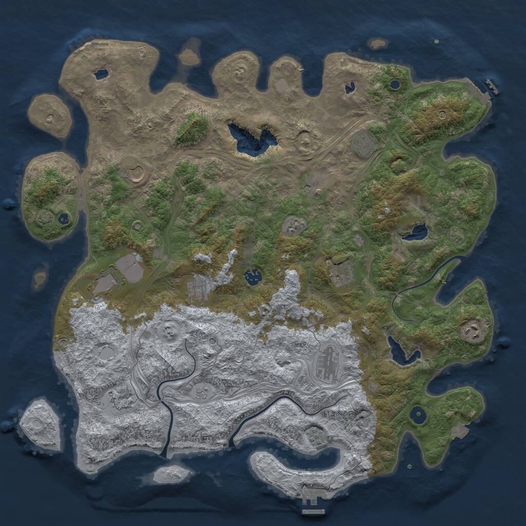 Rust Map: Procedural Map, Size: 4750, Seed: 1016045602, 17 Monuments