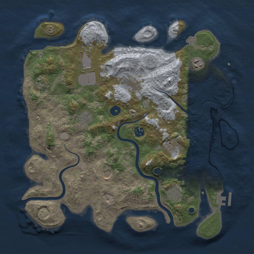 Rust Map: Procedural Map, Size: 3750, Seed: 127557587, 15 Monuments