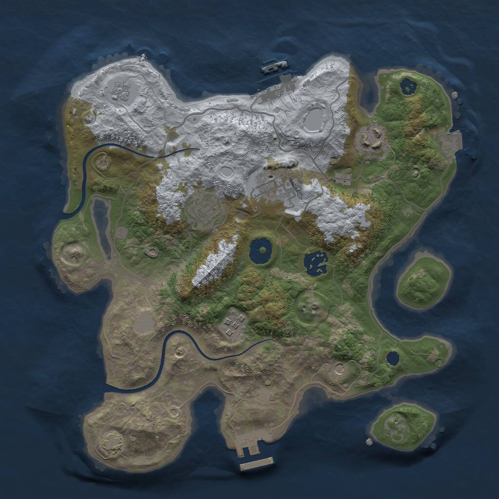 Rust Map: Procedural Map, Size: 3000, Seed: 665459441, 11 Monuments