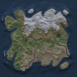 Thumbnail Rust Map: Procedural Map, Size: 3200, Seed: 983429451, 10 Monuments