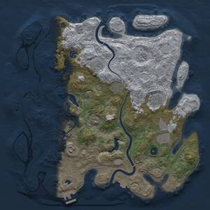 Thumbnail Rust Map: Procedural Map, Size: 4000, Seed: 1551466061, 14 Monuments