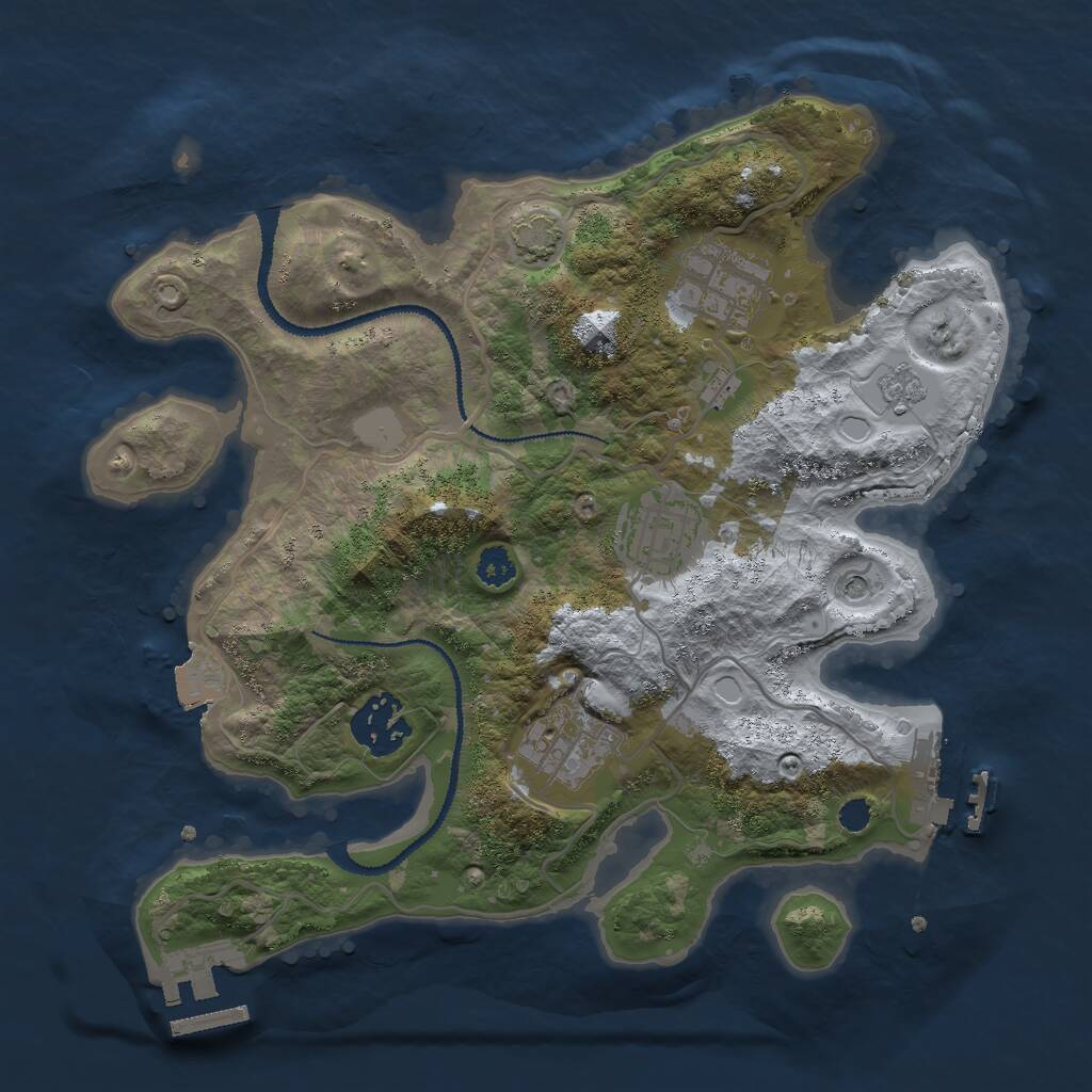Rust Map: Procedural Map, Size: 2800, Seed: 1425751975, 10 Monuments
