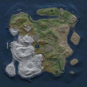 Thumbnail Rust Map: Procedural Map, Size: 3000, Seed: 410167567, 9 Monuments