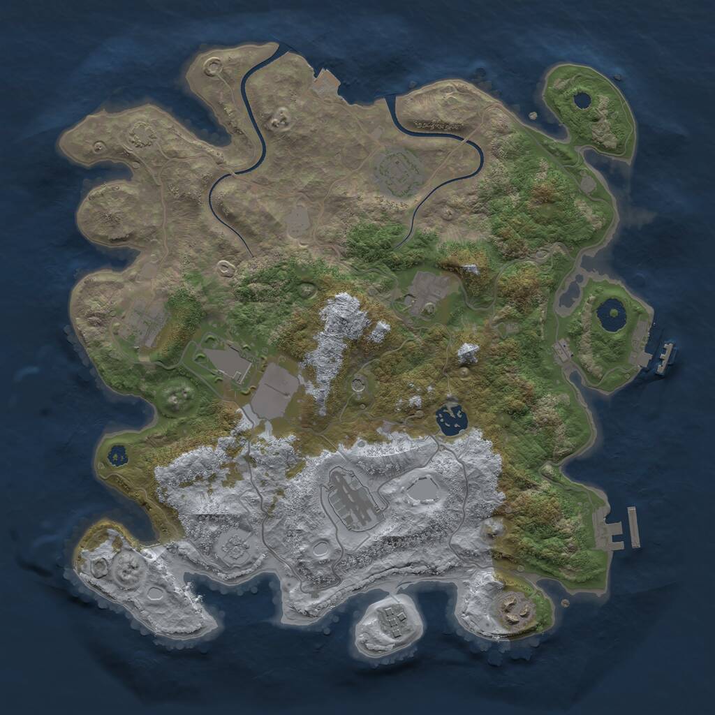 Rust Map: Procedural Map, Size: 3500, Seed: 1535805215, 14 Monuments