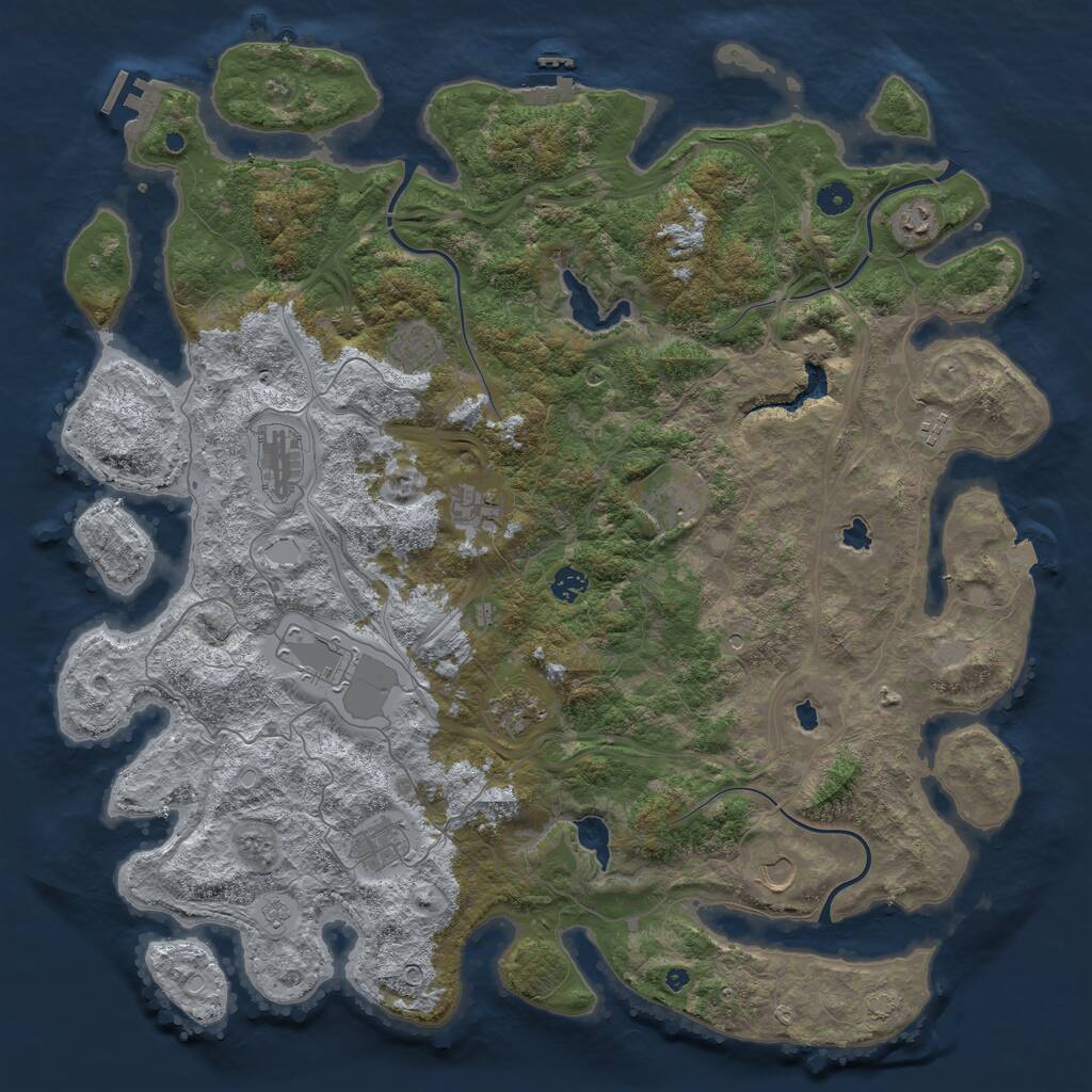 Rust Map: Procedural Map, Size: 4750, Seed: 468948939, 17 Monuments