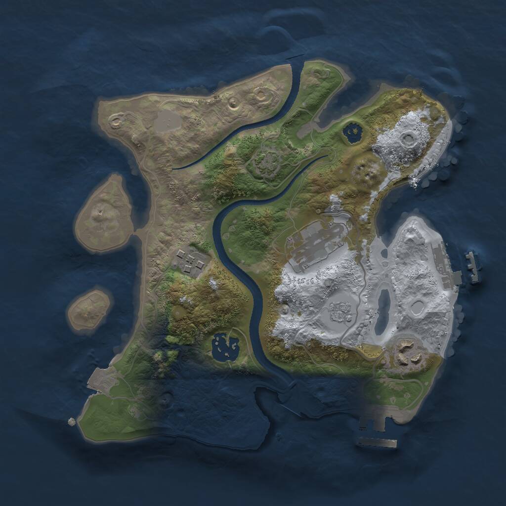 Rust Map: Procedural Map, Size: 2600, Seed: 60424649, 9 Monuments