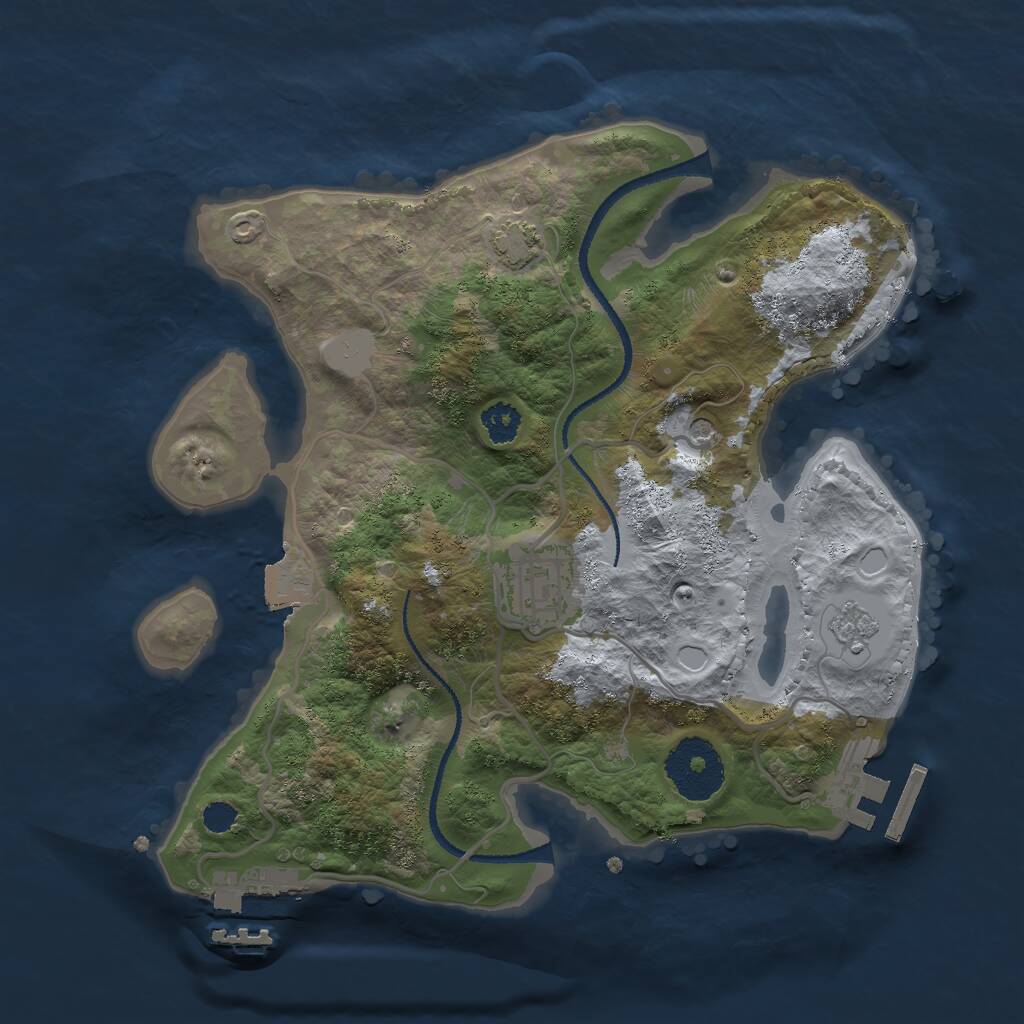 Rust Map: Procedural Map, Size: 2600, Seed: 60424649, 7 Monuments