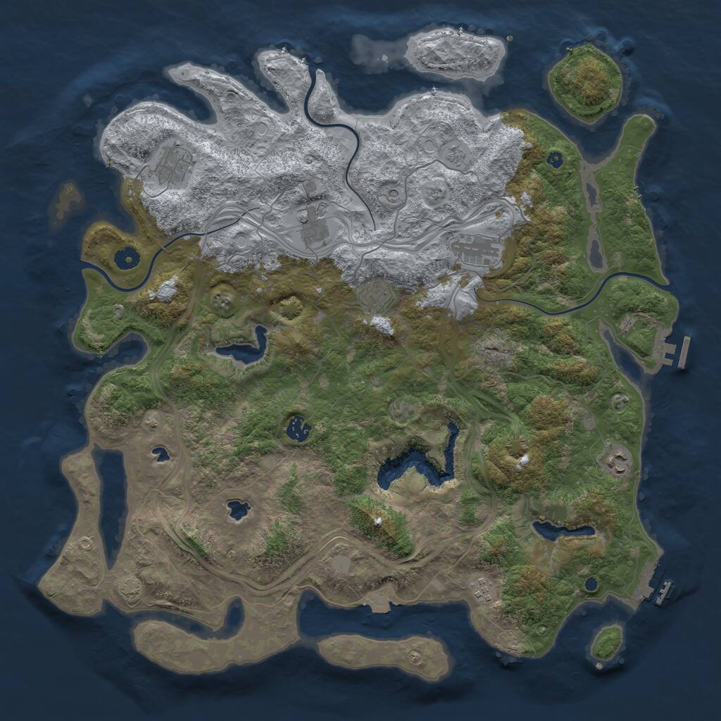 Rust Map: Procedural Map, Size: 4500, Seed: 6533245, 13 Monuments
