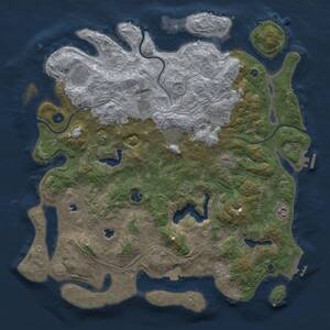 Thumbnail Rust Map: Procedural Map, Size: 4500, Seed: 6533245, 13 Monuments