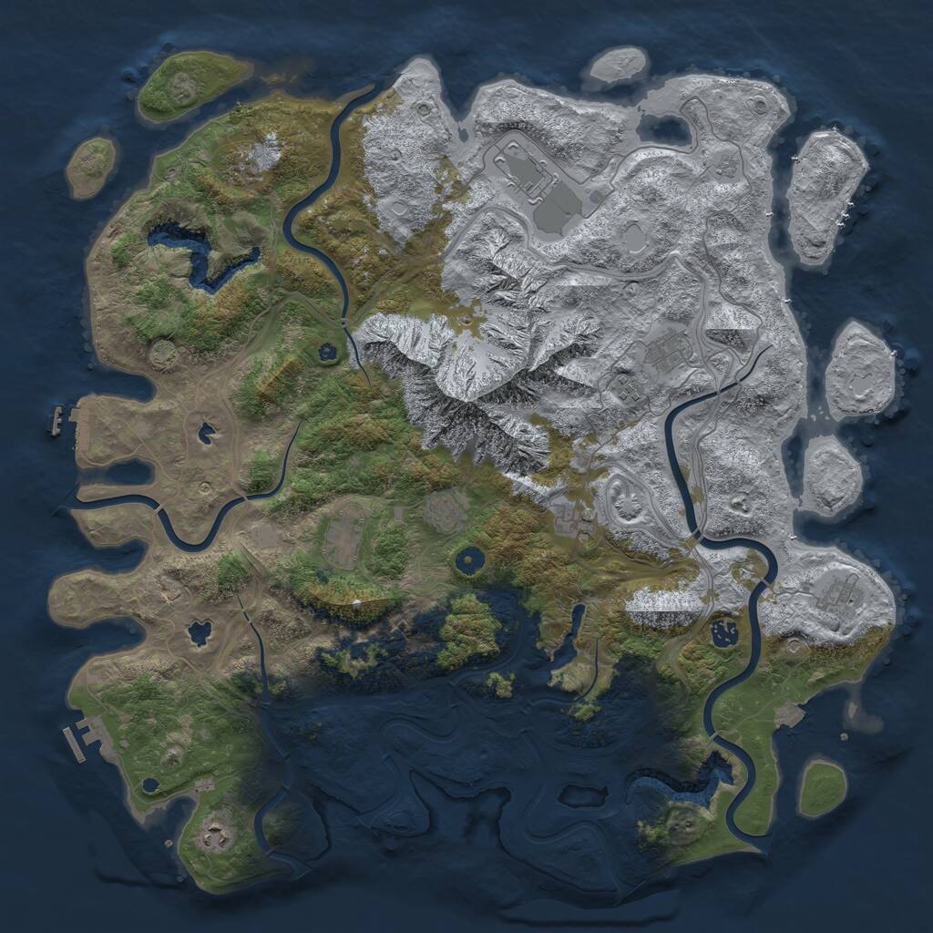 Rust Map: Procedural Map, Size: 5000, Seed: 1485215119, 16 Monuments