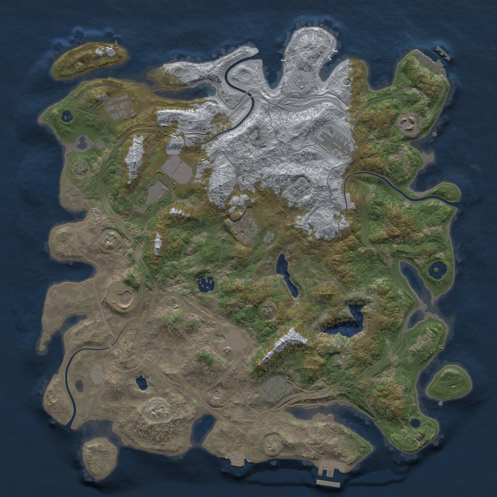 Rust Map: Procedural Map, Size: 4250, Seed: 919714360, 16 Monuments