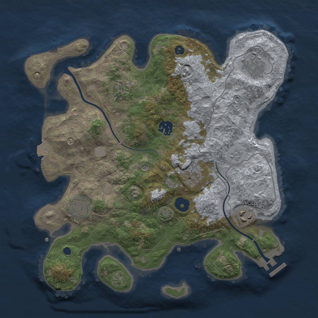 Rust Map: Procedural Map, Size: 3300, Seed: 12561, 11 Monuments