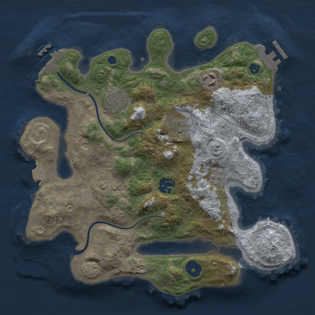 Rust Map: Procedural Map, Size: 3000, Seed: 944188944, 11 Monuments
