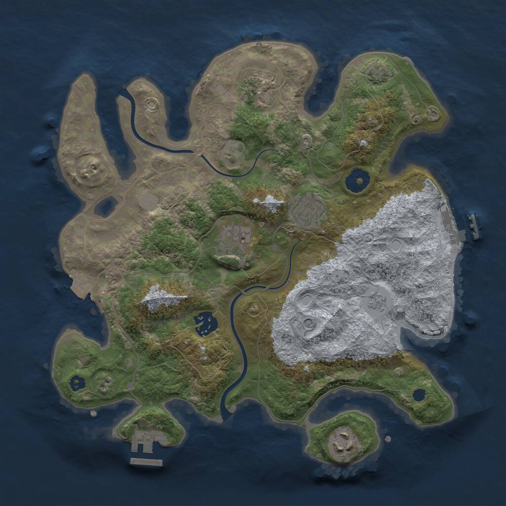 Rust Map: Procedural Map, Size: 3200, Seed: 88985, 11 Monuments