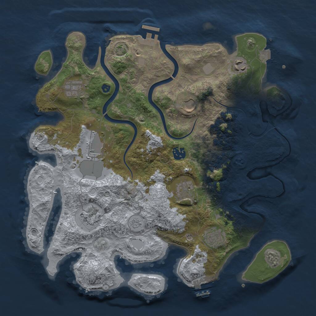Rust Map: Procedural Map, Size: 3600, Seed: 786998196, 15 Monuments