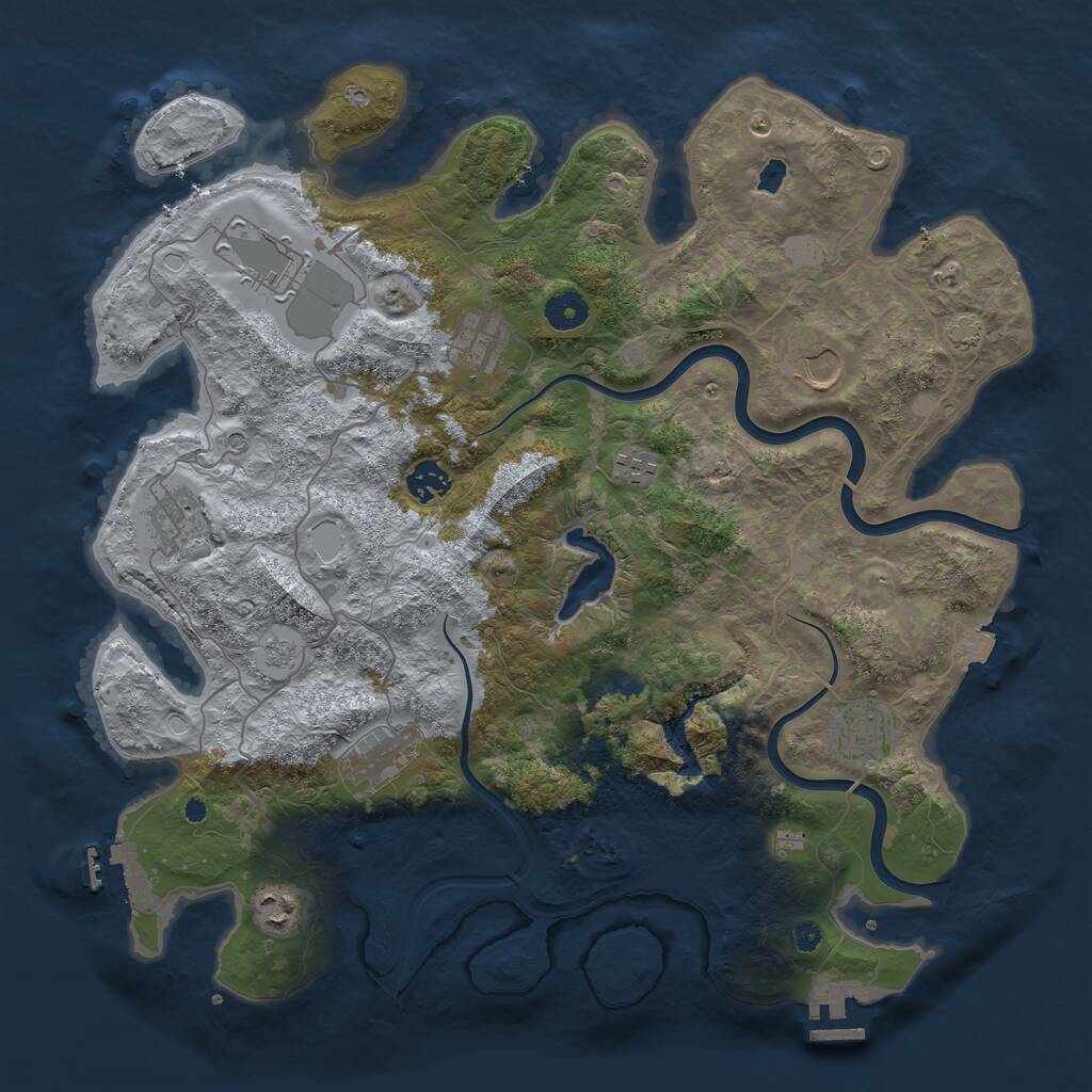 Rust Map: Procedural Map, Size: 4000, Seed: 1148843878, 15 Monuments