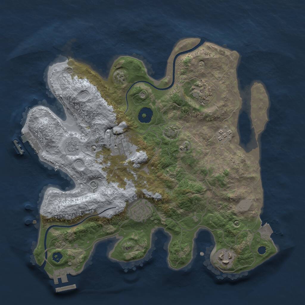 Rust Map: Procedural Map, Size: 3000, Seed: 584839934, 11 Monuments