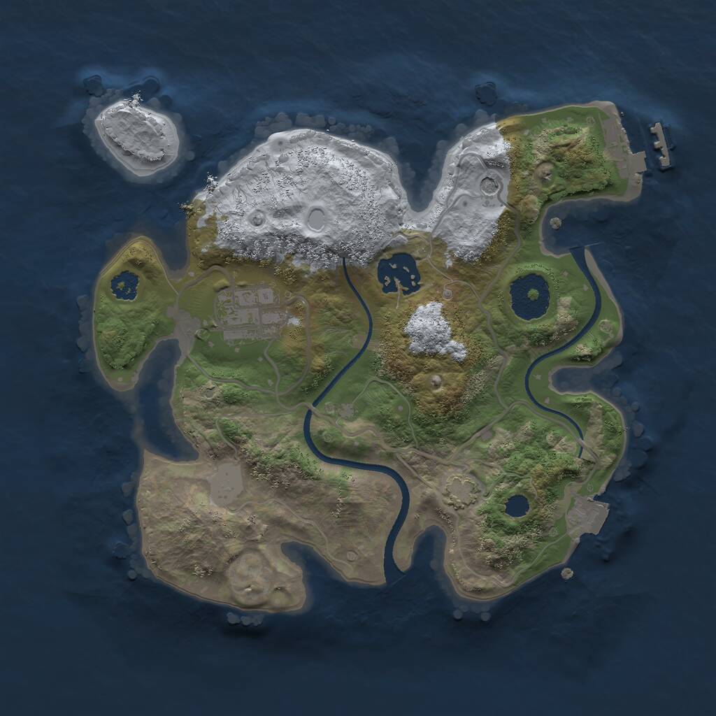 Rust Map: Procedural Map, Size: 2500, Seed: 19804689, 6 Monuments