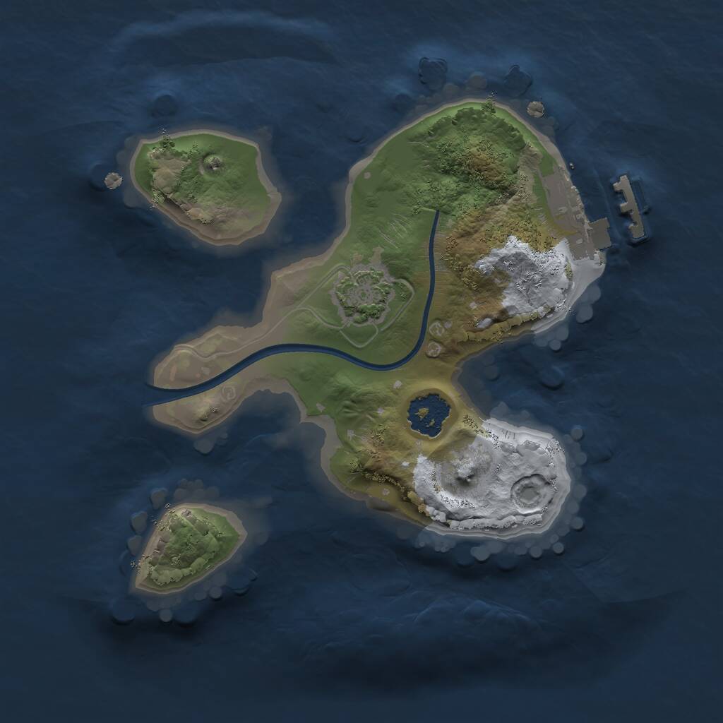 Rust Map: Procedural Map, Size: 1750, Seed: 1738230102, 3 Monuments