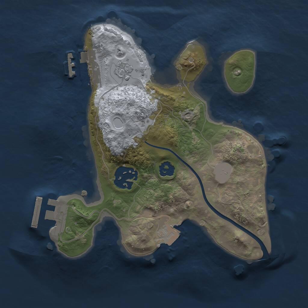 Rust Map: Procedural Map, Size: 2000, Seed: 198912, 5 Monuments