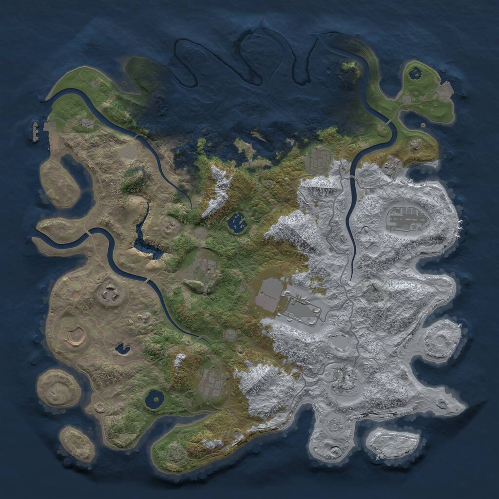 Rust Map: Procedural Map, Size: 4000, Seed: 83664968, 15 Monuments