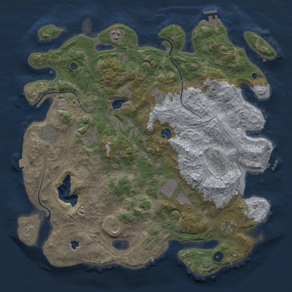 Rust Map: Procedural Map, Size: 4250, Seed: 553497169, 16 Monuments