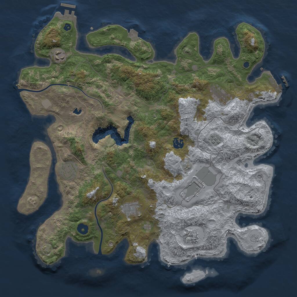 Rust Map: Procedural Map, Size: 4000, Seed: 1956746796, 14 Monuments