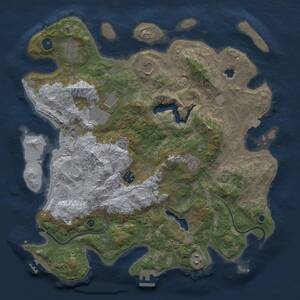 Thumbnail Rust Map: Procedural Map, Size: 4000, Seed: 52185222, 13 Monuments