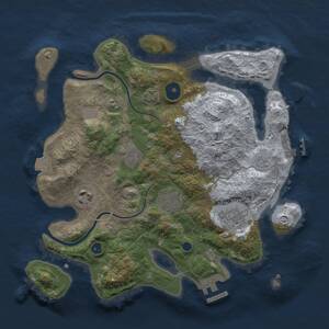 Thumbnail Rust Map: Procedural Map, Size: 3000, Seed: 1702711345, 10 Monuments