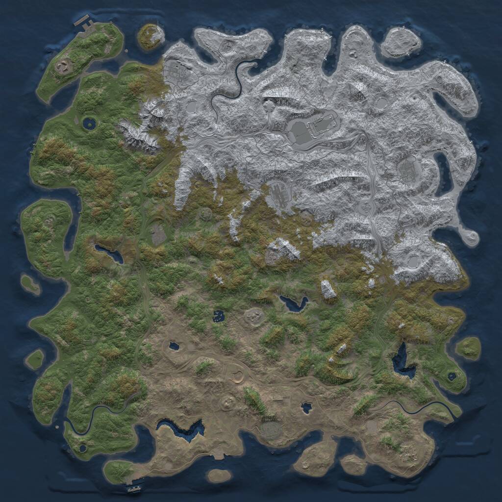 Rust Map: Procedural Map, Size: 6000, Seed: 8888800, 17 Monuments