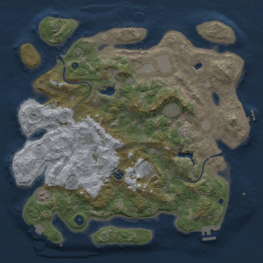 Rust Map: Procedural Map, Size: 4000, Seed: 1698661831, 13 Monuments