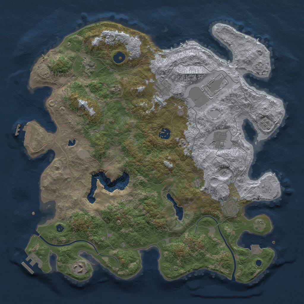 Rust Map: Procedural Map, Size: 4000, Seed: 544629082, 14 Monuments