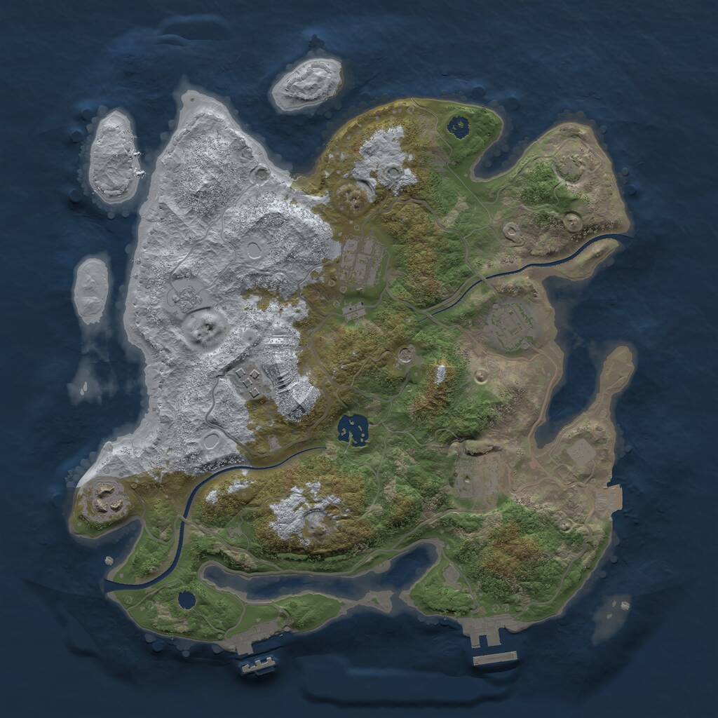 Rust Map: Procedural Map, Size: 3300, Seed: 11903, 12 Monuments