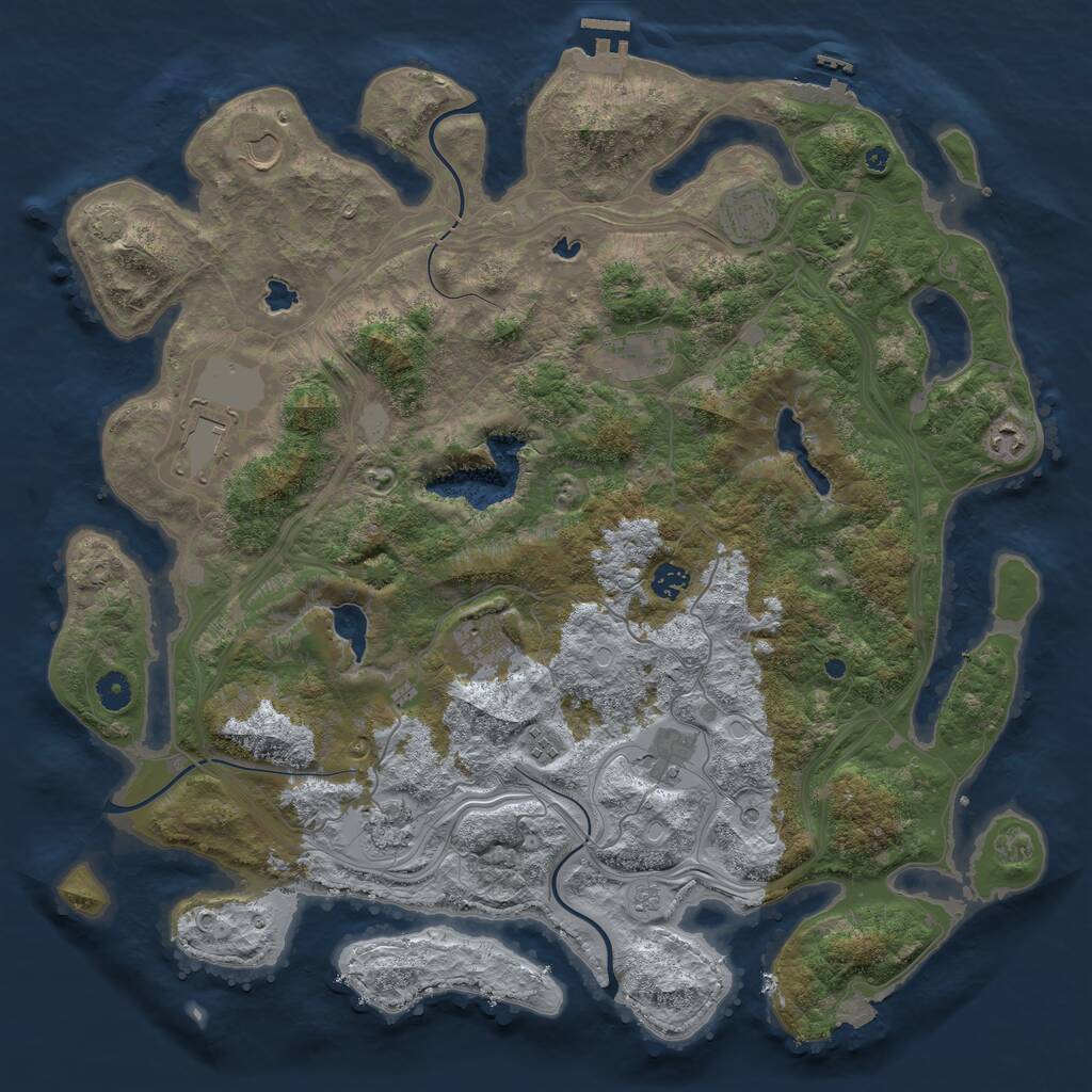 Rust Map: Procedural Map, Size: 4500, Seed: 866034999, 16 Monuments