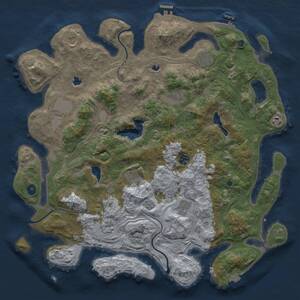 Thumbnail Rust Map: Procedural Map, Size: 4500, Seed: 866034999, 16 Monuments