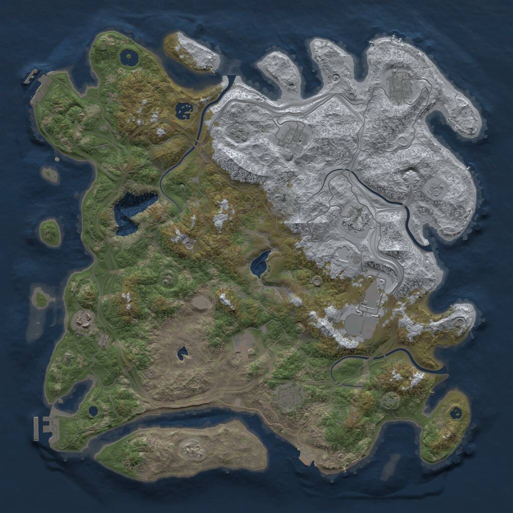 Rust Map: Procedural Map, Size: 4300, Seed: 1300, 15 Monuments
